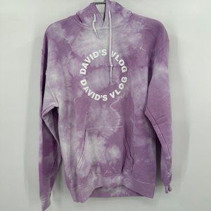 David Dobrik Purple Tie Dye Hoodie Sweatshirt sz S Small NWOT Merch